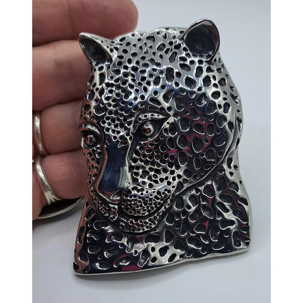 Vintage Large Leopard Belt Buckle 316L Stainless Steel